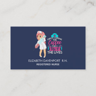 Funny Nurse Saying with Big Hypodermic Needle Business Card