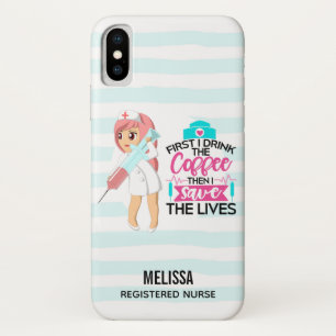 Funny Nurse Saying with Big Hypodermic Needle iPhone X Case