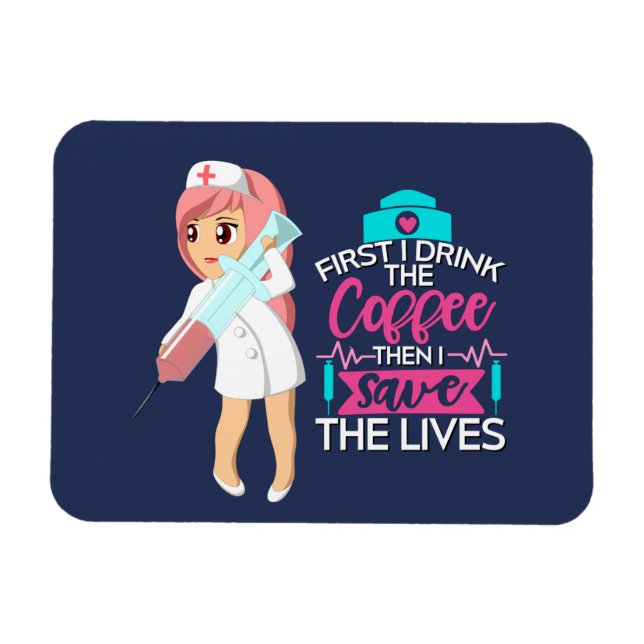 Funny Nurse Saying with Big Hypodermic Needle Magnet (Horizontal)