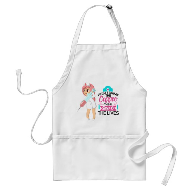 Funny Nurse Saying with Big Hypodermic Needle Standard Apron (Front)