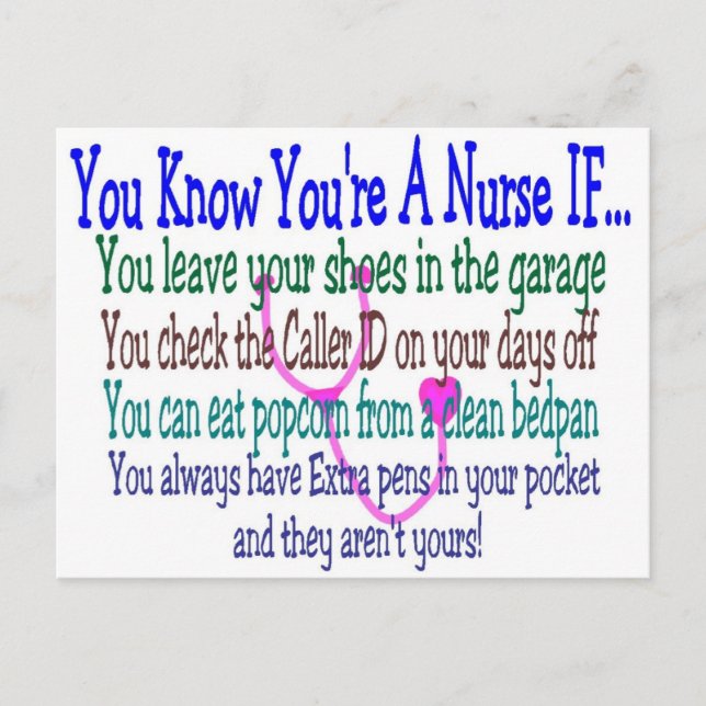 Funny Nurse Sayings Postcard (Front)