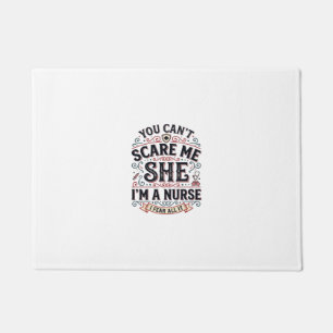 Funny Nurse Scare Me Vintage Halloween Shirt Desig Doormat