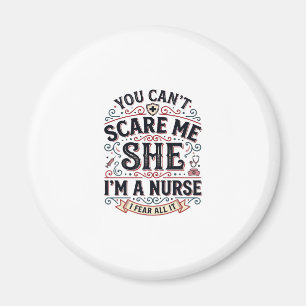 Funny Nurse Scare Me Vintage Halloween Shirt Desig Magnet