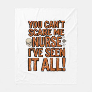 Funny Nurse Seen It All Vintage Halloween Design_1 Fleece Blanket