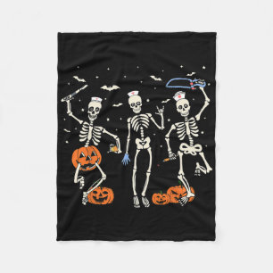 Funny Nurse Skeleton Halloween Healthcare 2 Fleece Blanket