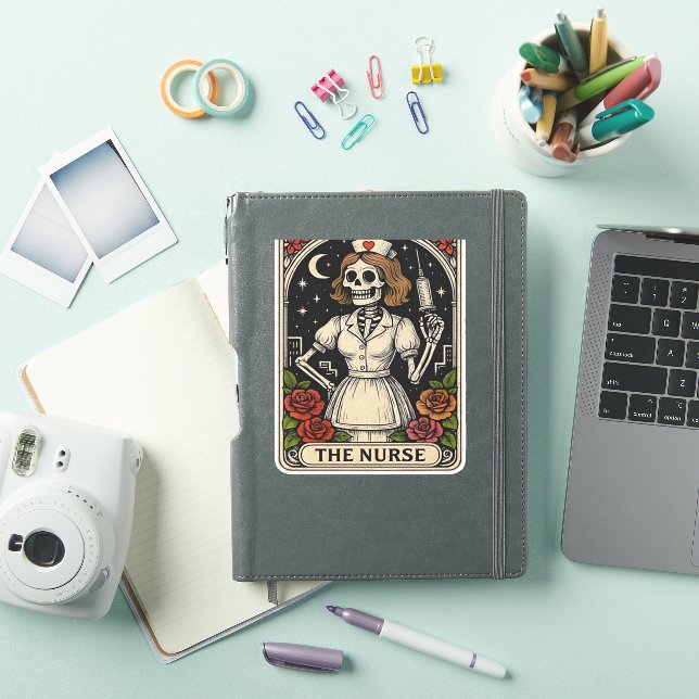 Funny Nurse Skeleton Tarot Card Halloween Nursing  (iPad Cover)