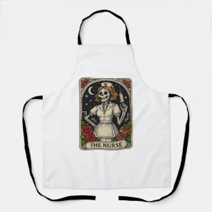 Funny Nurse Skeleton Tarot Card Halloween Nursing  Apron