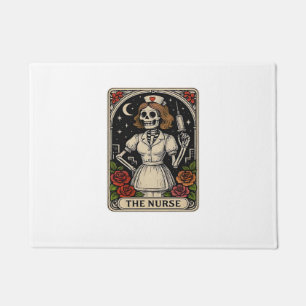 Funny Nurse Skeleton Tarot Card Halloween Nursing Doormat