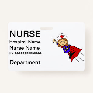 Funny Nurse Superhero ID Badge