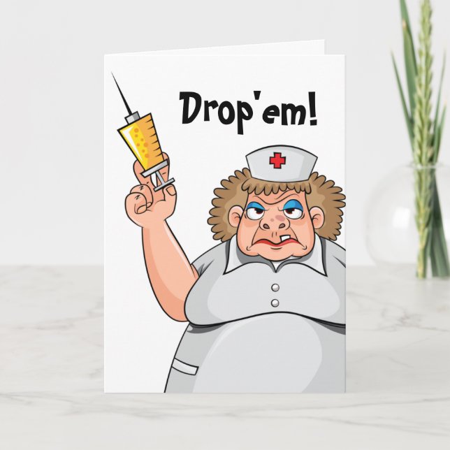 Funny Nurse Thank You Humorous Nurses Humor Thanks Card (Front)