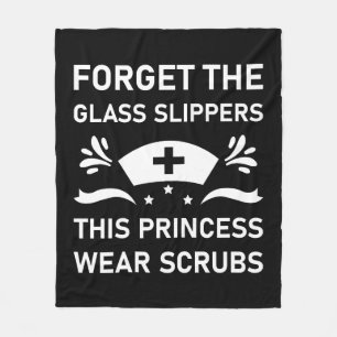 Funny Nurse - This Princess Wears Scrubs Fleece Blanket