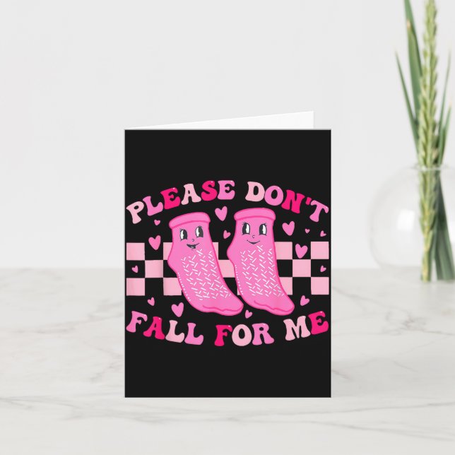 Funny Nurse Valentine Please Don't Fall For Me Rn  Card (Front)