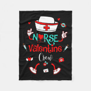 Funny Nurse Valentines Day Nurse Crew Family Group Fleece Blanket