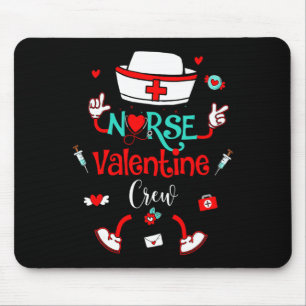 Funny Nurse Valentines Day Nurse Crew Family Group Mouse Mat