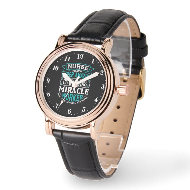 Funny Nurse word art  Watch (Angle)