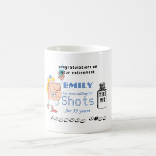 Funny Nurses Retirement Mug Personalised Cartoon