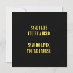Funny Nurses Save Lives Joke Invitation