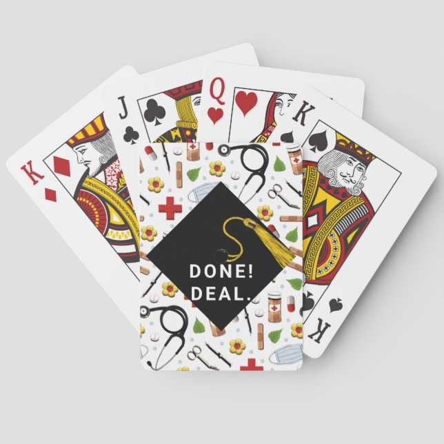Funny Nursing School Graduation Playing Cards (Back)