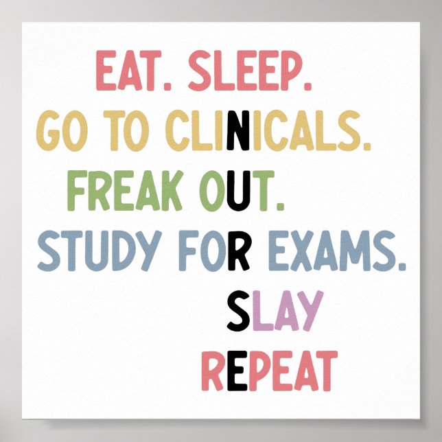 Funny Nursing School student Future Nurse Gifts Poster (Front)