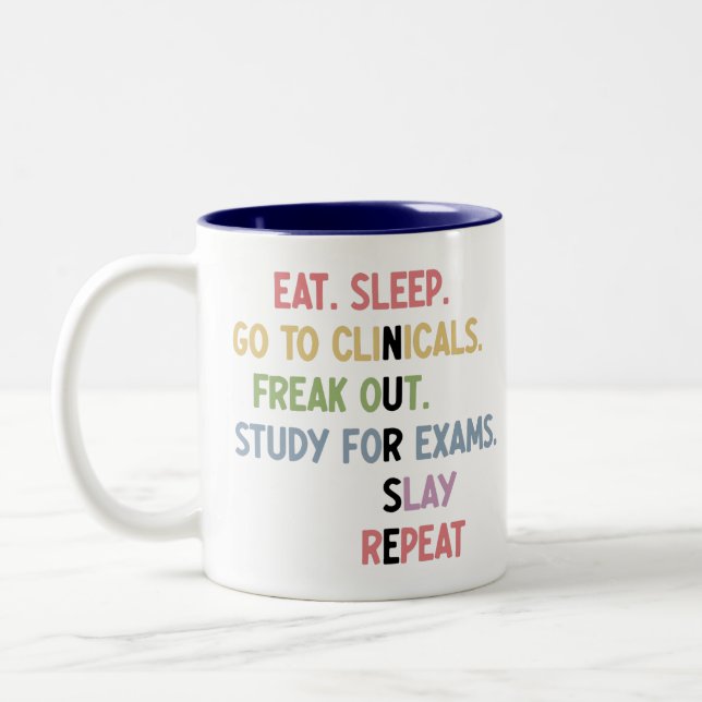 Funny Nursing School student Future Nurse Gifts  Two-Tone Coffee Mug (Left)