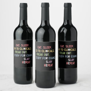Funny Nursing School student Future Nurse Gifts Wine Label