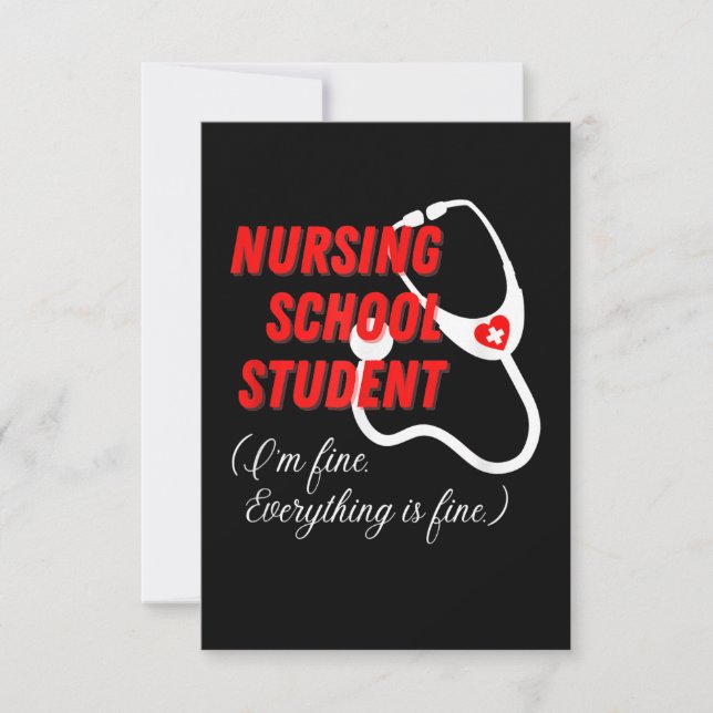 Funny Nursing School Student Gift RN Stethoscope RSVP Card (Front)