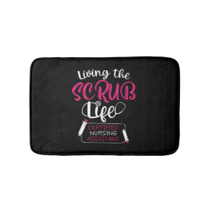 Funny Nursing Shirt - Living The Scrub Life   Bath Mat