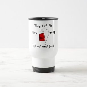 Funny Nursing Student Gifts "Blood and Junk" Travel Mug