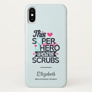 Funny Nursing Superhero Saying Typography iPhone X Case