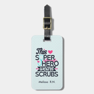 Funny Nursing Superhero Saying Typography Luggage Tag