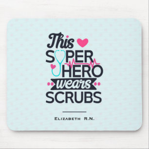 Funny Nursing Superhero Saying Typography Mouse Mat