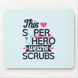 Funny Nursing Superhero Saying Typography Mouse Mat