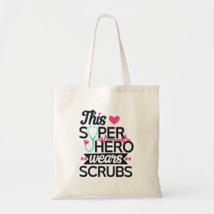 Funny Nursing Superhero Saying Typography Tote Bag