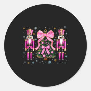 Funny Nutcracker Christmas Tree Christmas Xmas Wom Classic Round Sticker
