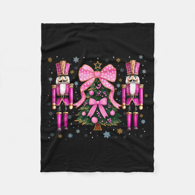 Funny Nutcracker Christmas Tree Christmas Xmas Wom Fleece Blanket (Front)