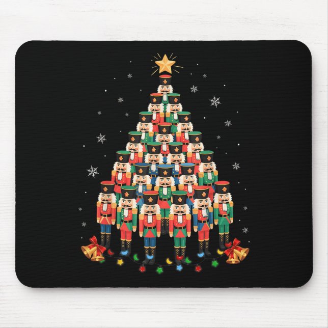 Funny Nutcracker Christmas Tree Xmas Men Women Kid Mouse Mat (Front)