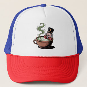 Funny Nutcracker On a Matcha Bathub Christmas Trucker Hat