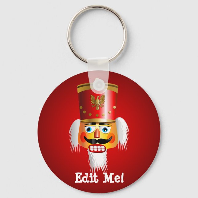 Funny Nutcracker Toy Soldier Key Ring (Front)