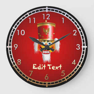 Funny Nutcracker Toy Soldier Large Clock