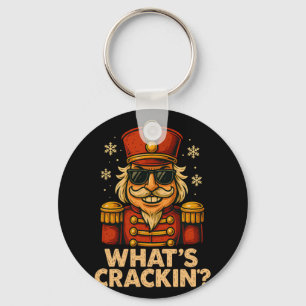 Funny Nutcracker What’s Crackin Christmas Holiday Key Ring