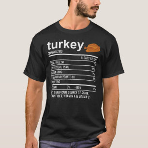 Funny Nutrition Fact Food Apparel Foodie Turkey Th T-Shirt