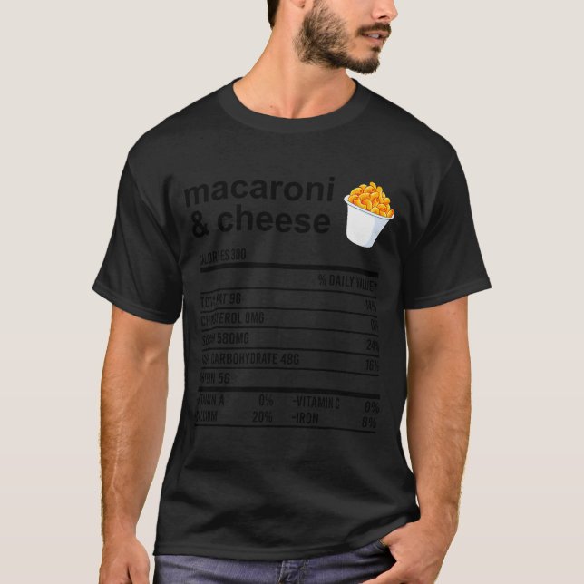 Funny Nutrition Facts Thanksgiving Apparel Macaron T-Shirt (Front)