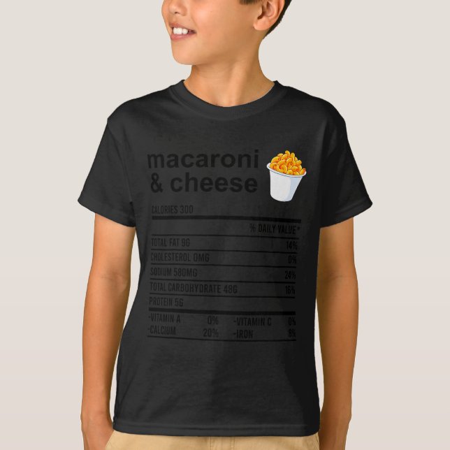 Funny Nutrition Facts Thanksgiving Apparel Macaron T-Shirt (Front)