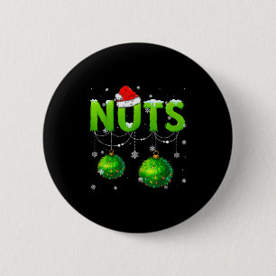 Funny Nuts Santa Hat Christmas Xmas Men Women 6 Cm Round Badge