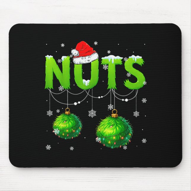 Funny Nuts Santa Hat Christmas Xmas Men Women  Mouse Mat (Front)