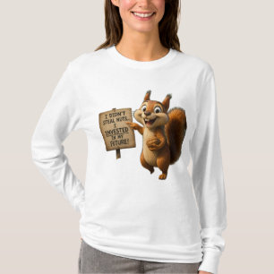Funny Nutty Squirrel Women Long Sleeve Graphic T-Shirt