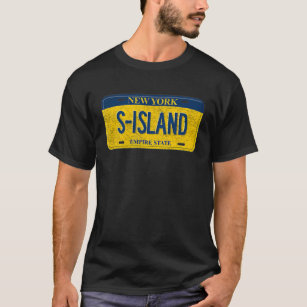 Funny NY State Vanity License Plate S ISLAND T-Shirt