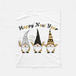 Funny Nye Gnome Shirts For Women, Happy New Year 2 Fleece Blanket