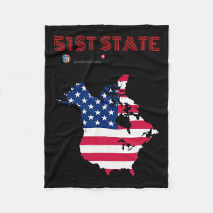 Funny O Canada 51st State Trump Canada Meme Americ Fleece Blanket