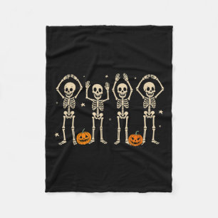 Funny O-h-i-o State Skeleton Ohio Halloween Vintag Fleece Blanket